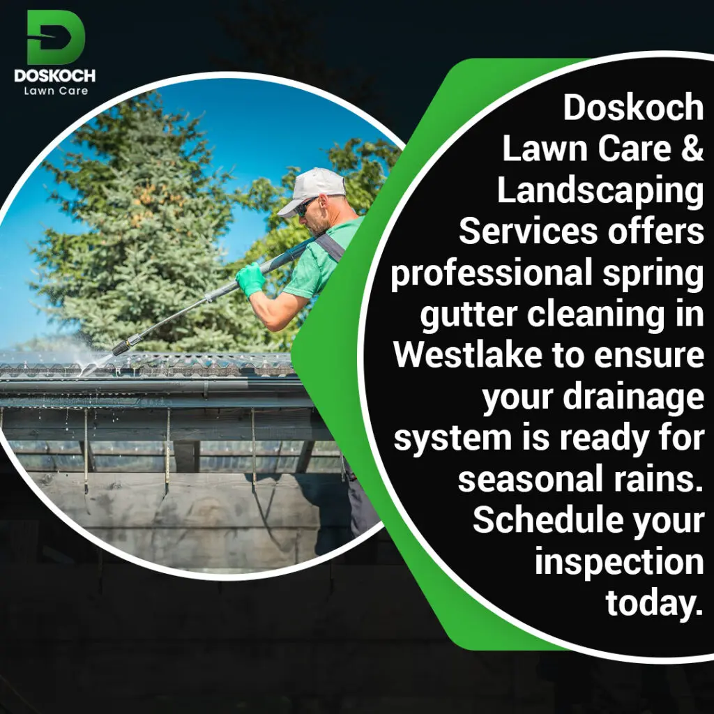 Professional pressure washing gutters to clear debris and ensure proper drainage during seasonal rains