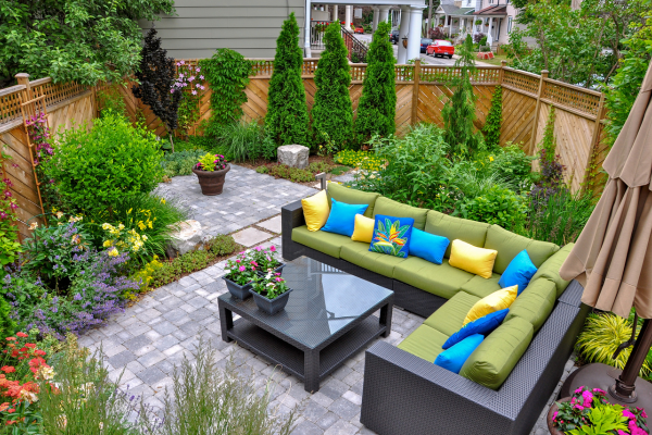 View of patio furniture.