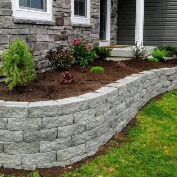 Stone Retaining Wall Raised Garden Bed with Stone Retaining Wall